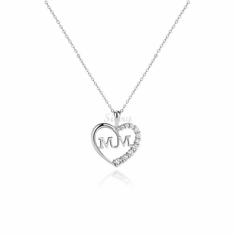 -Siciry To My Loving Mom-Love Heart Necklace-