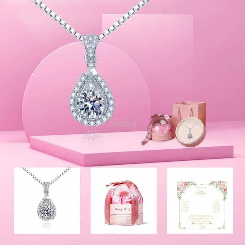 -Siciry To My Loving Mom-Love Heart Necklace-