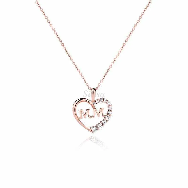 -Siciry To My Loving Mom-Love Heart Necklace-