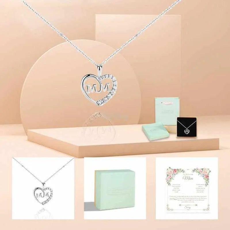 -Siciry To My Loving Mom-Love Heart Necklace-