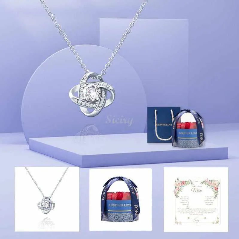 -Siciry To My Loving Mom-Love Heart Necklace-