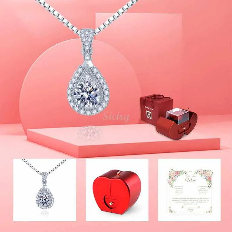 -Siciry To My Loving Mom-Love Heart Necklace-