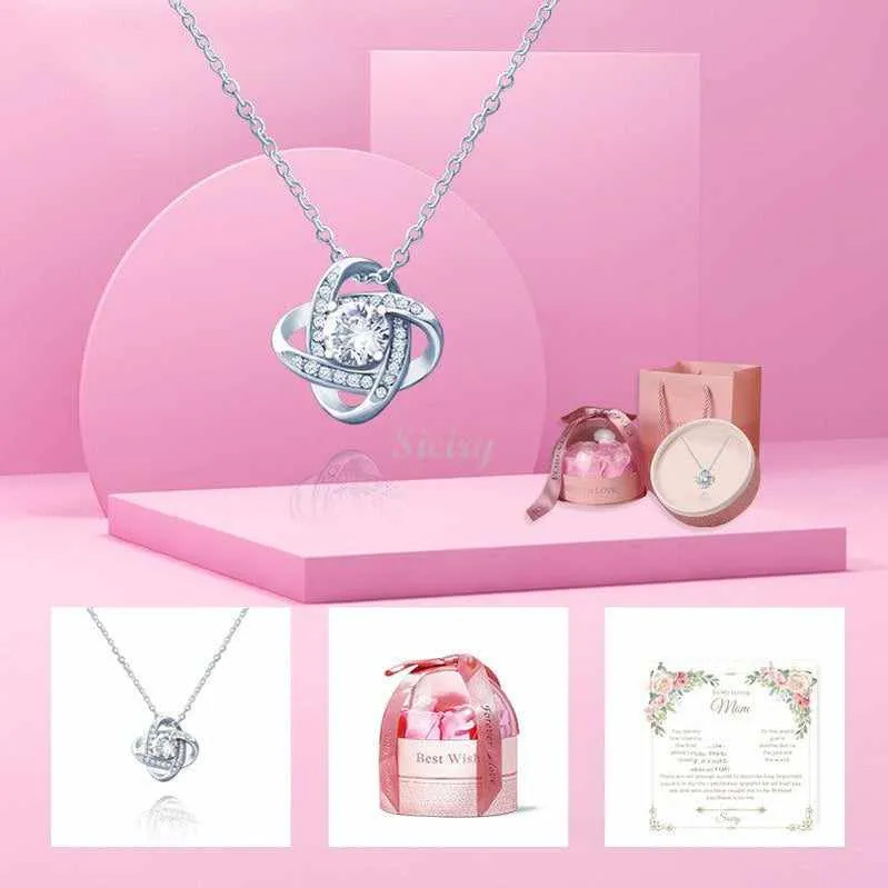 -Siciry To My Loving Mom-Love Heart Necklace-