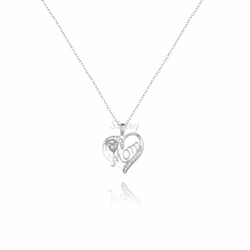 -Siciry To My Loving Mom-Love Heart Necklace-