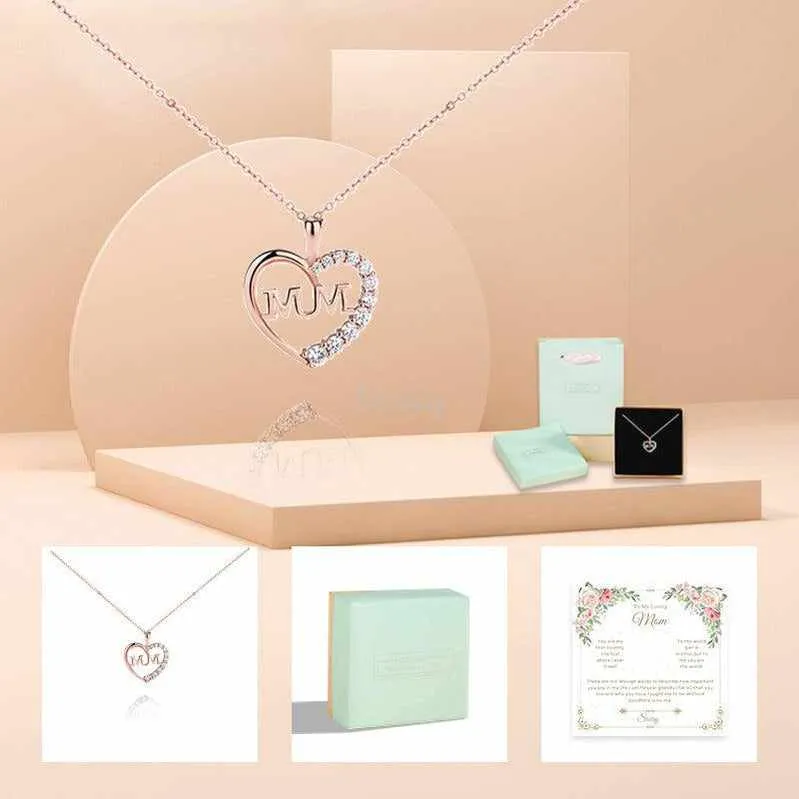 -Siciry To My Loving Mom-Love Heart Necklace-