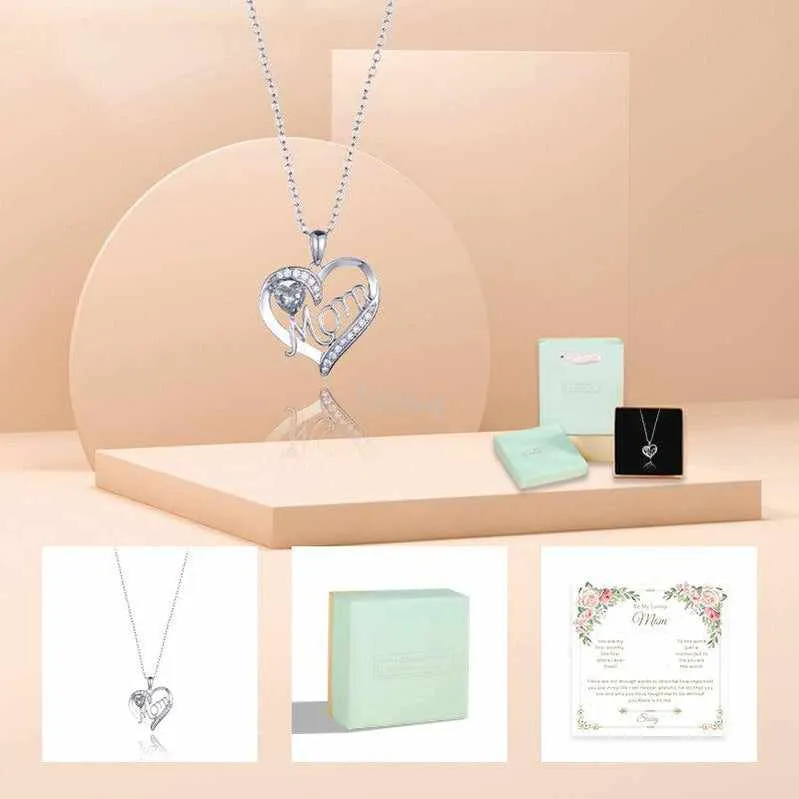 -Siciry To My Loving Mom-Love Heart Necklace-