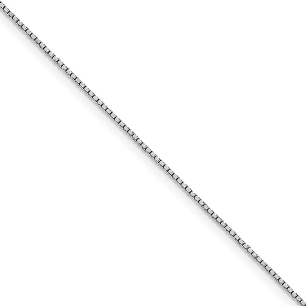 0.95mm 14k White Gold Solid Box Chain Necklace