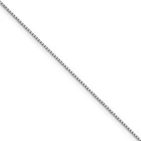 0.95mm 14k White Gold Solid Box Chain Necklace