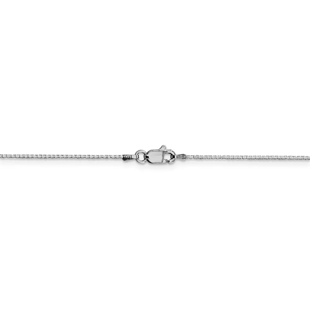 0.95mm 14k White Gold Solid Box Chain Necklace