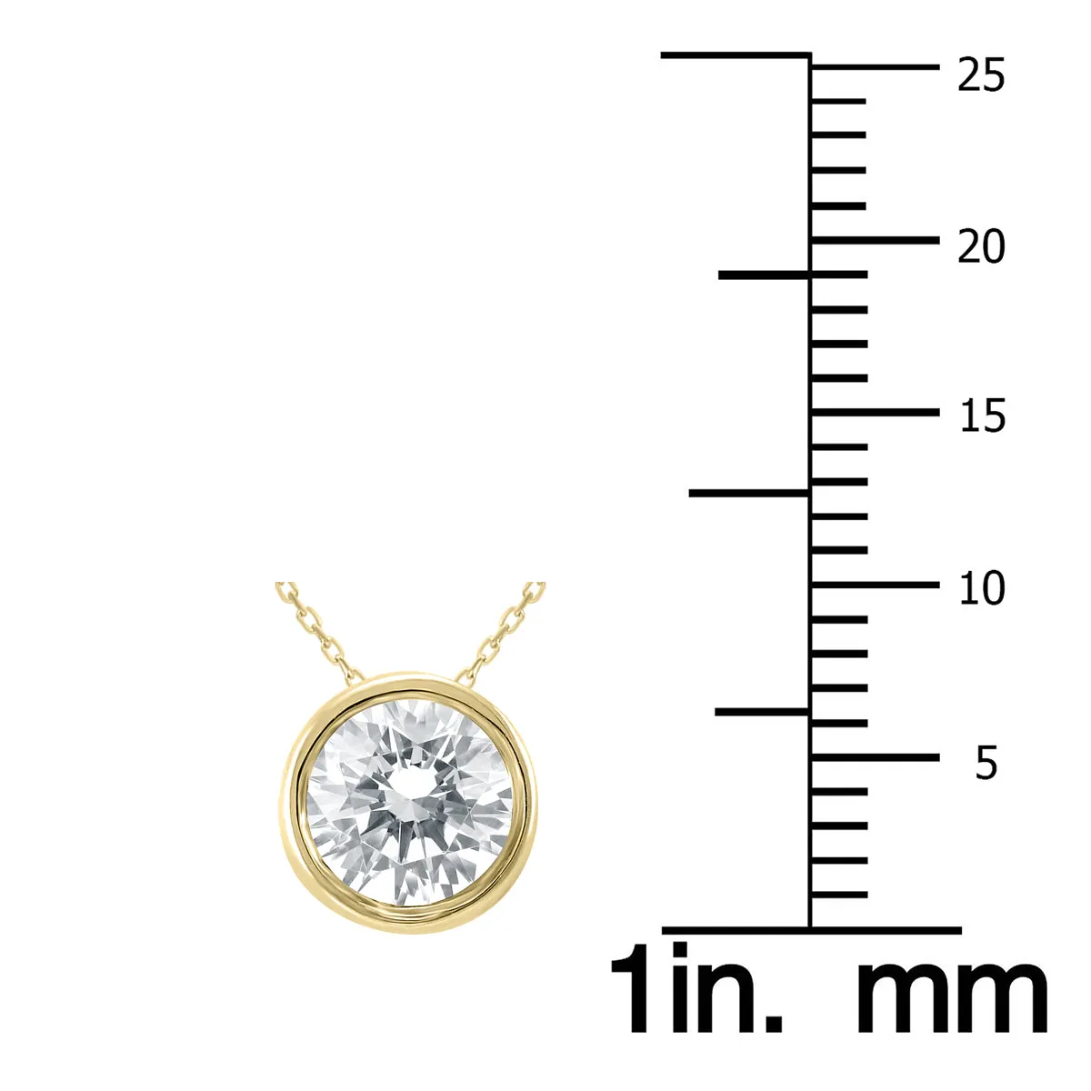 1 Carat Diamond Bezel Pendant In 14K Yellow Gold