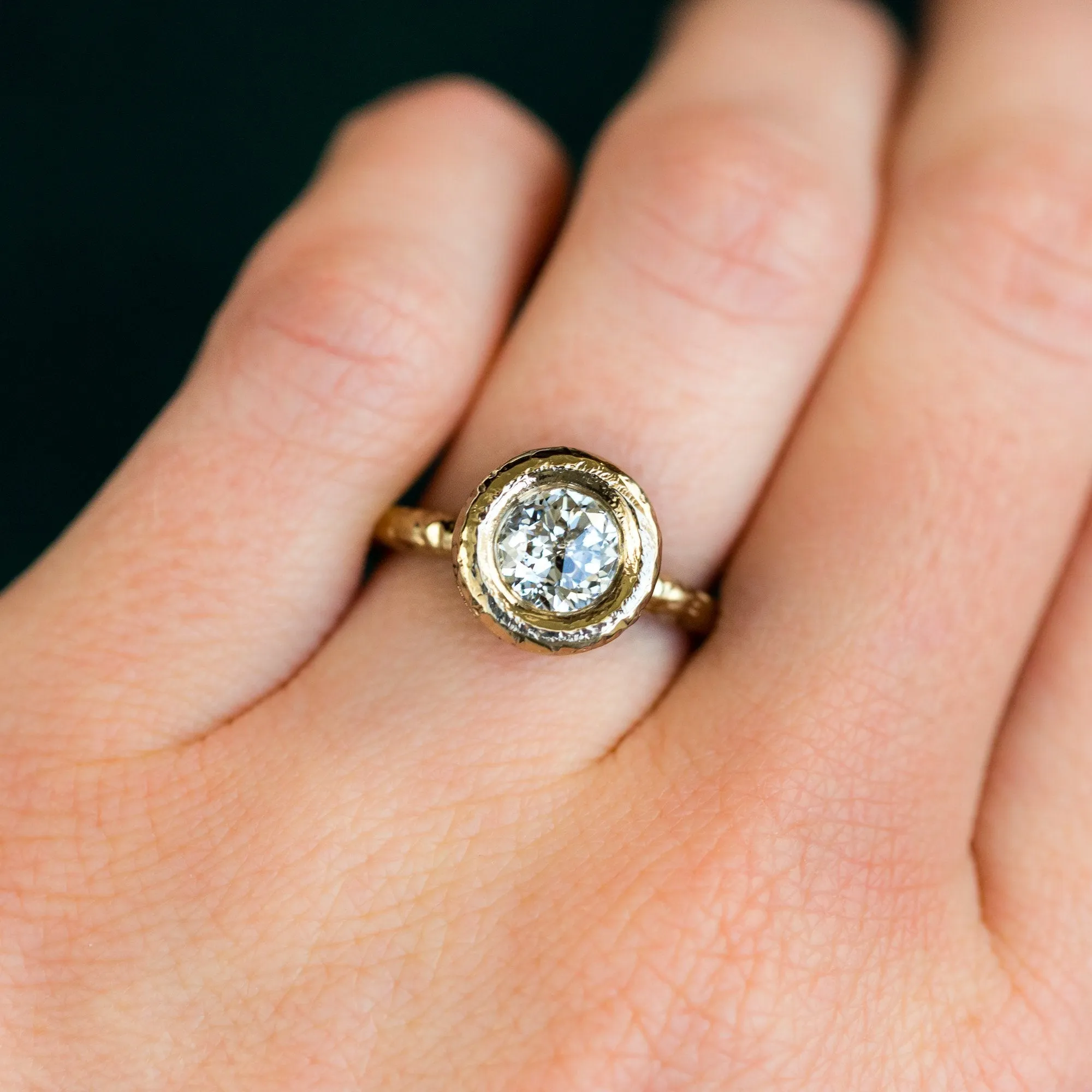 1.03ct Crown Jubilee Diamond Ring in Chunky Yellow Gold Bezel