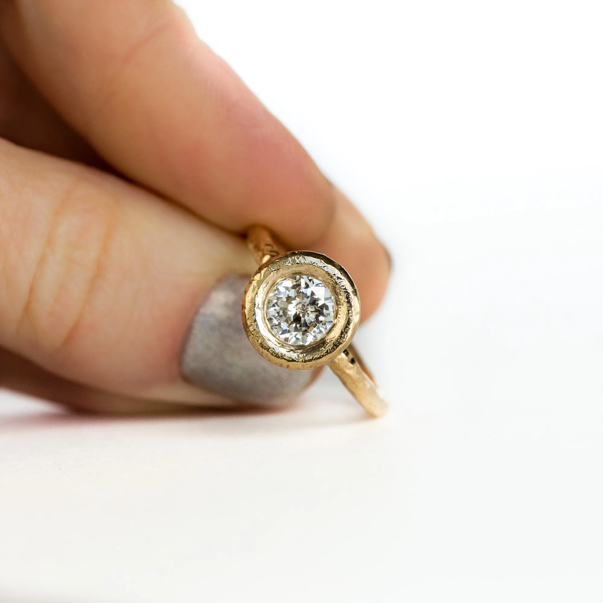 1.03ct Crown Jubilee Diamond Ring in Chunky Yellow Gold Bezel