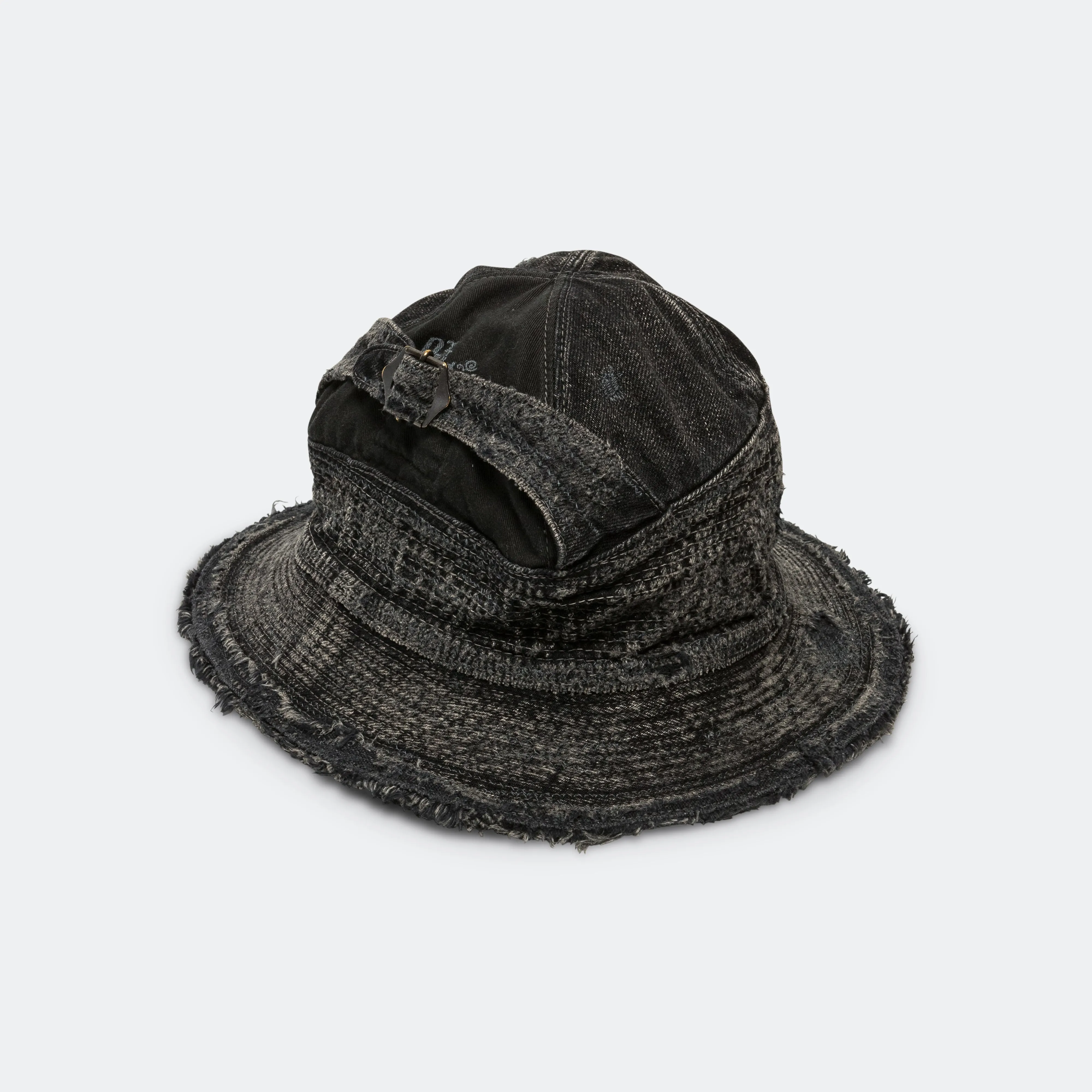 11.5ozBLK×BLK Denim THE OLD MAN AND THE SEA Hat (CRASH REMAKE) -  Black