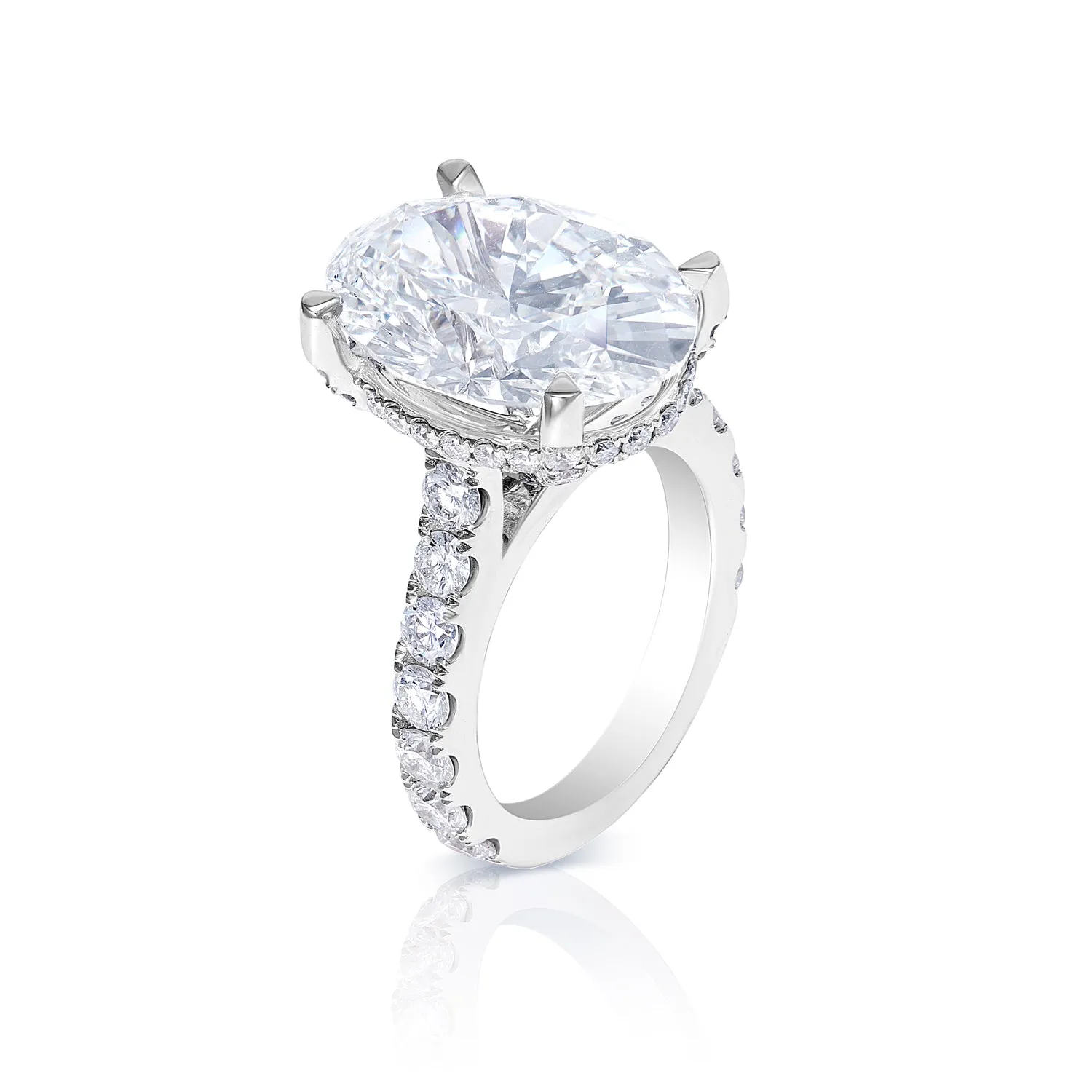 14 Carat Oval Cut Lab Grown Diamond Engagement Ring, IGI Certified.