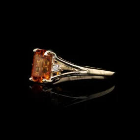 14K Yellow Gold Estate Citrine and Diamond Ring