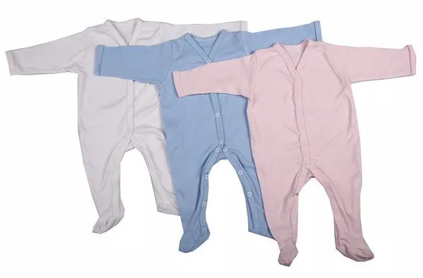 2-Pack 100% Cotton Mixed Colours Blank Babygro Sets