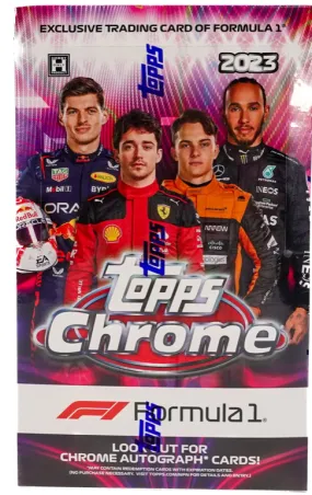 2023 Topps Chrome F1 Formula 1 Racing Hobby Box 20 Packs per Box, 4 Cards per Pack