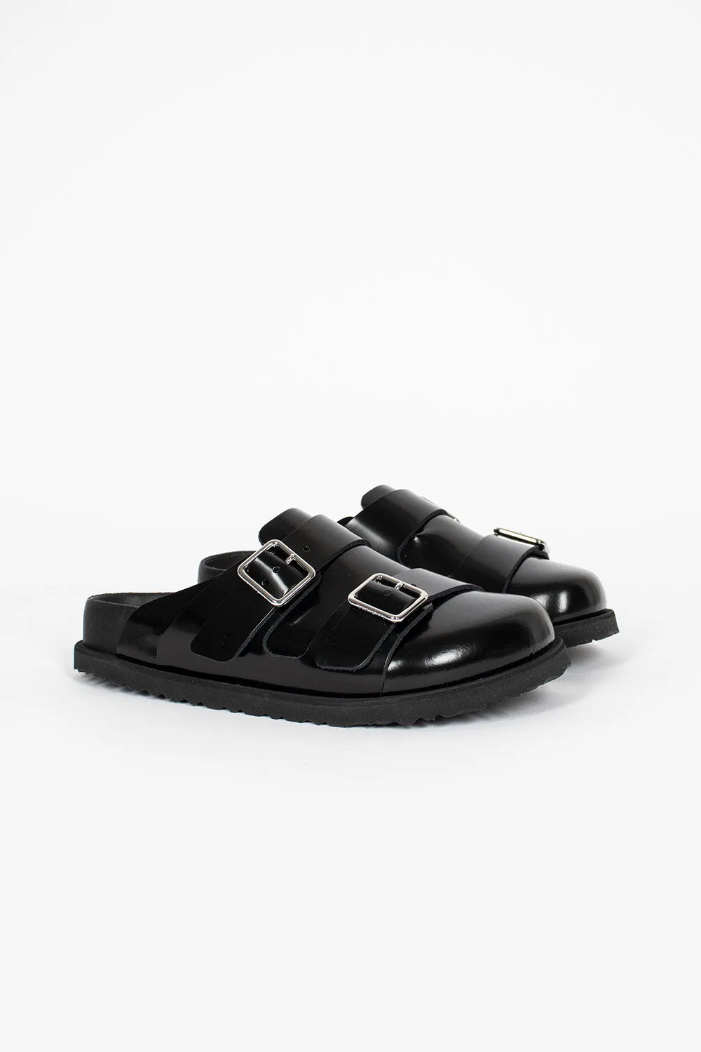 222 West Leather Sandals Black