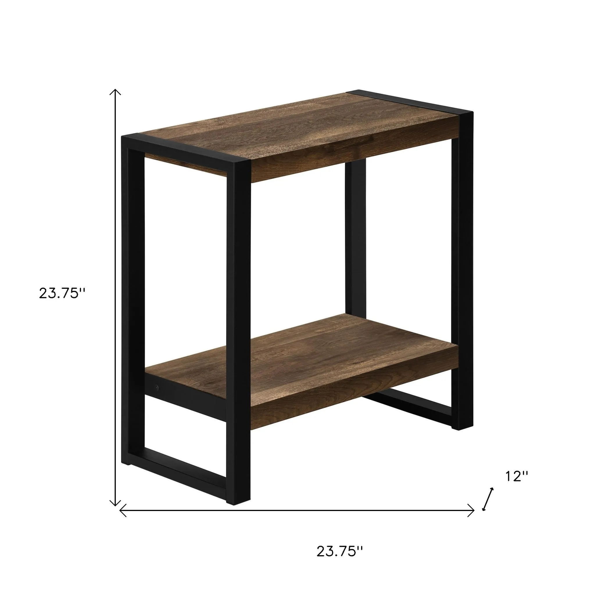 24" Black And Brown End Table With Shelf By Homeroots