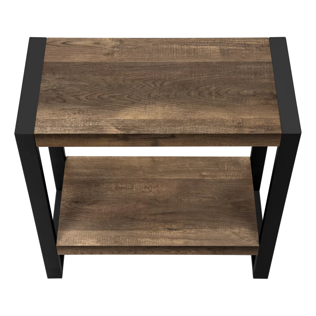 24" Black And Brown End Table With Shelf By Homeroots