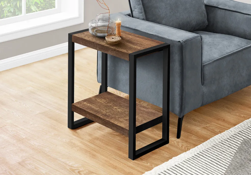 24" Black And Brown End Table With Shelf By Homeroots