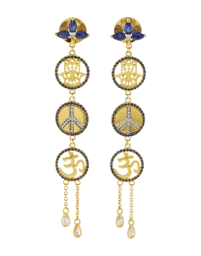 3 Tier Drop Charm Earrings