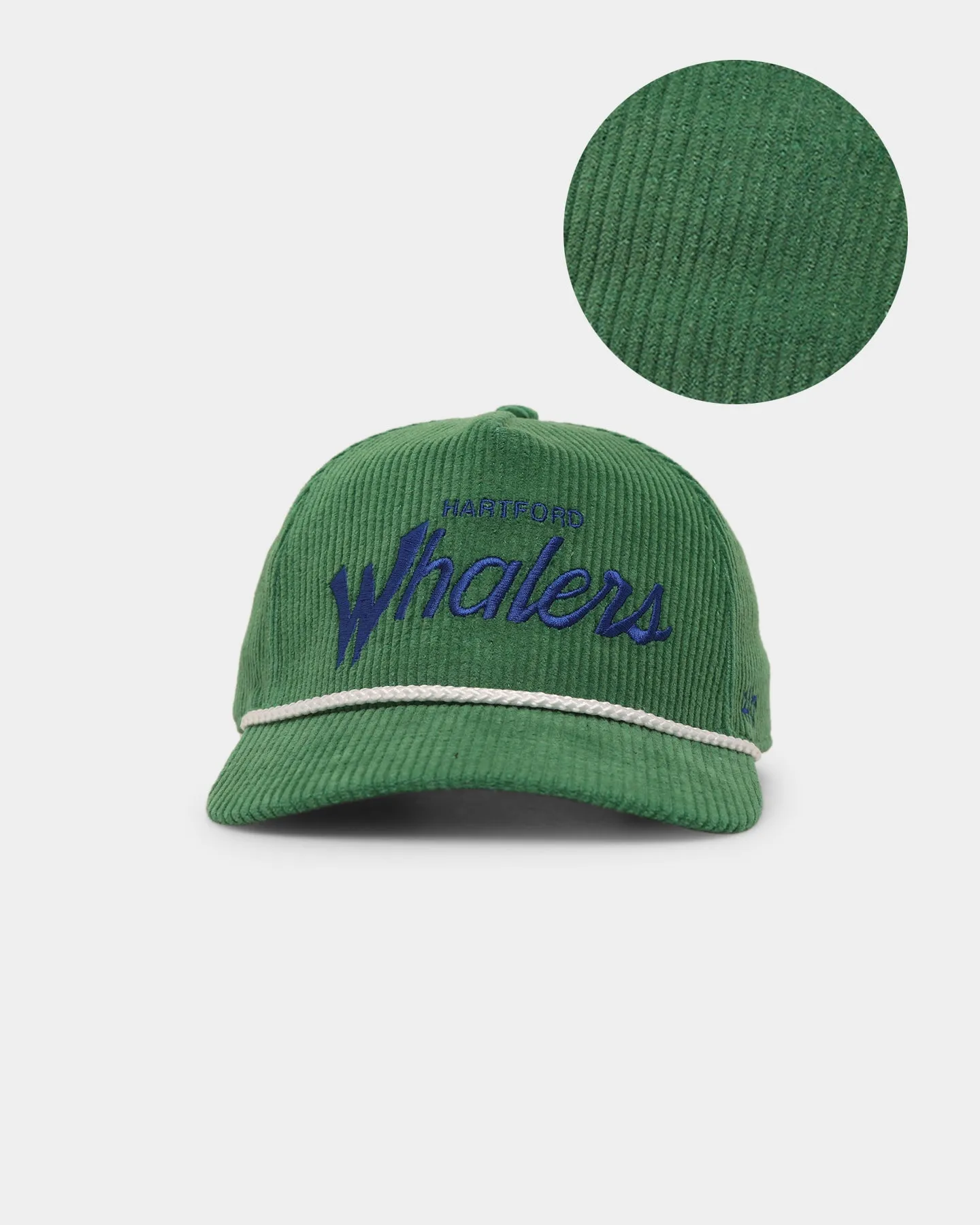 47 Brand Hartford Whalers 'NHL Corduroy Team Script' Corduroy Crossrope 47 Hitch Snapback Kelly Green