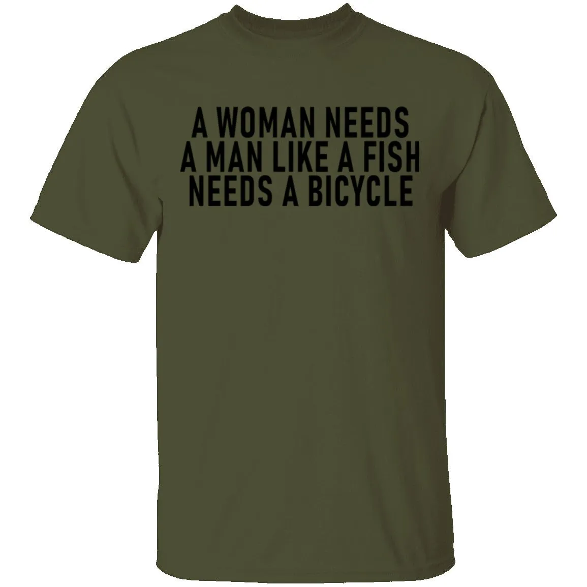 A Woman Needs A Man Like A Fish Needs A Bicycle T-Shirt