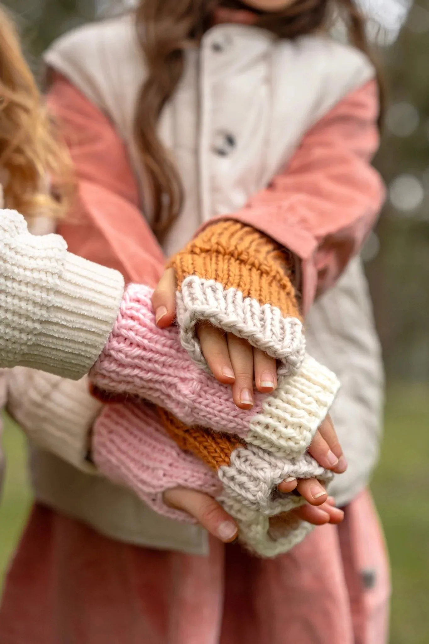 Acorn Kids - Bjorn Fingerless Mittens - Pink