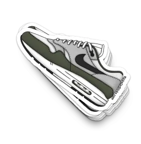 Air Max 1 "White Black Medium Olive" Sneaker Sticker