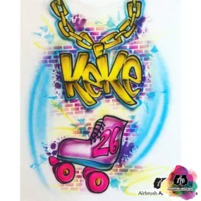 Airbrush 90s Skate Birthday Design