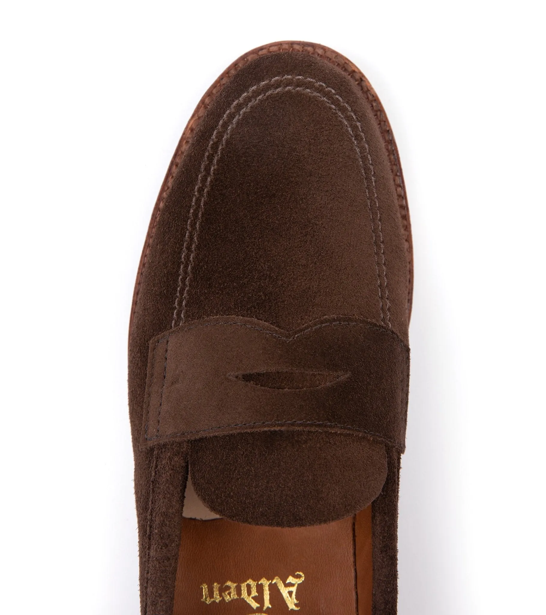 Alden Unlined Suede Penny Loafer: Dark Brown 5736F