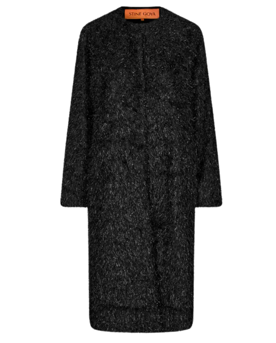 Alec Coat Fluffy Black