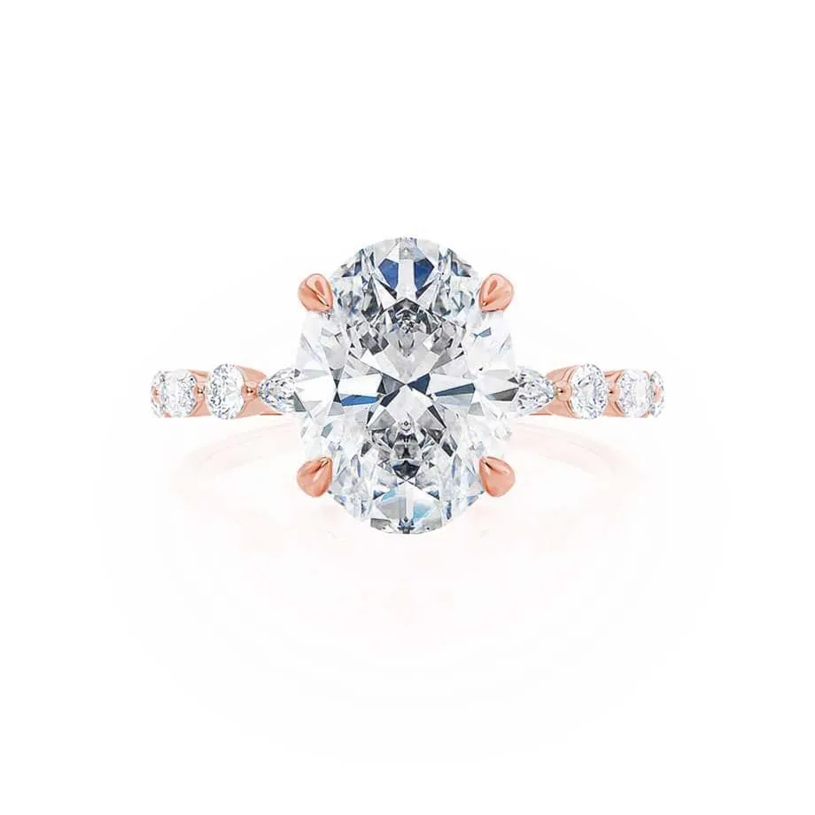 ALLURE - Oval Lab Diamond 18k Rose Gold Scatter Ring