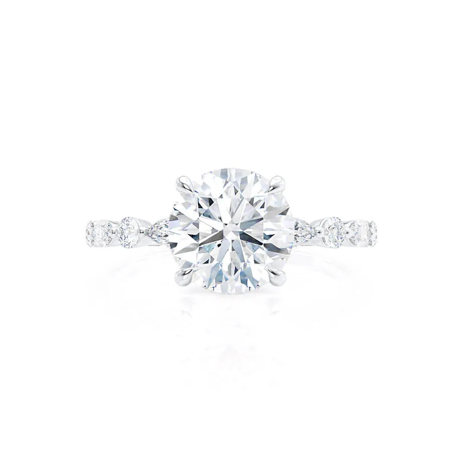 ALLURE - Round Moissanite Platinum Scatter Ring