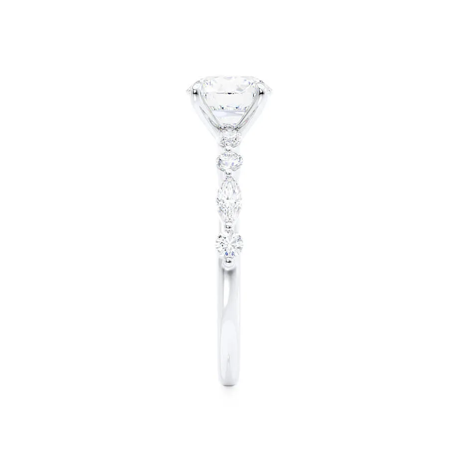 ALLURE - Round Moissanite Platinum Scatter Ring