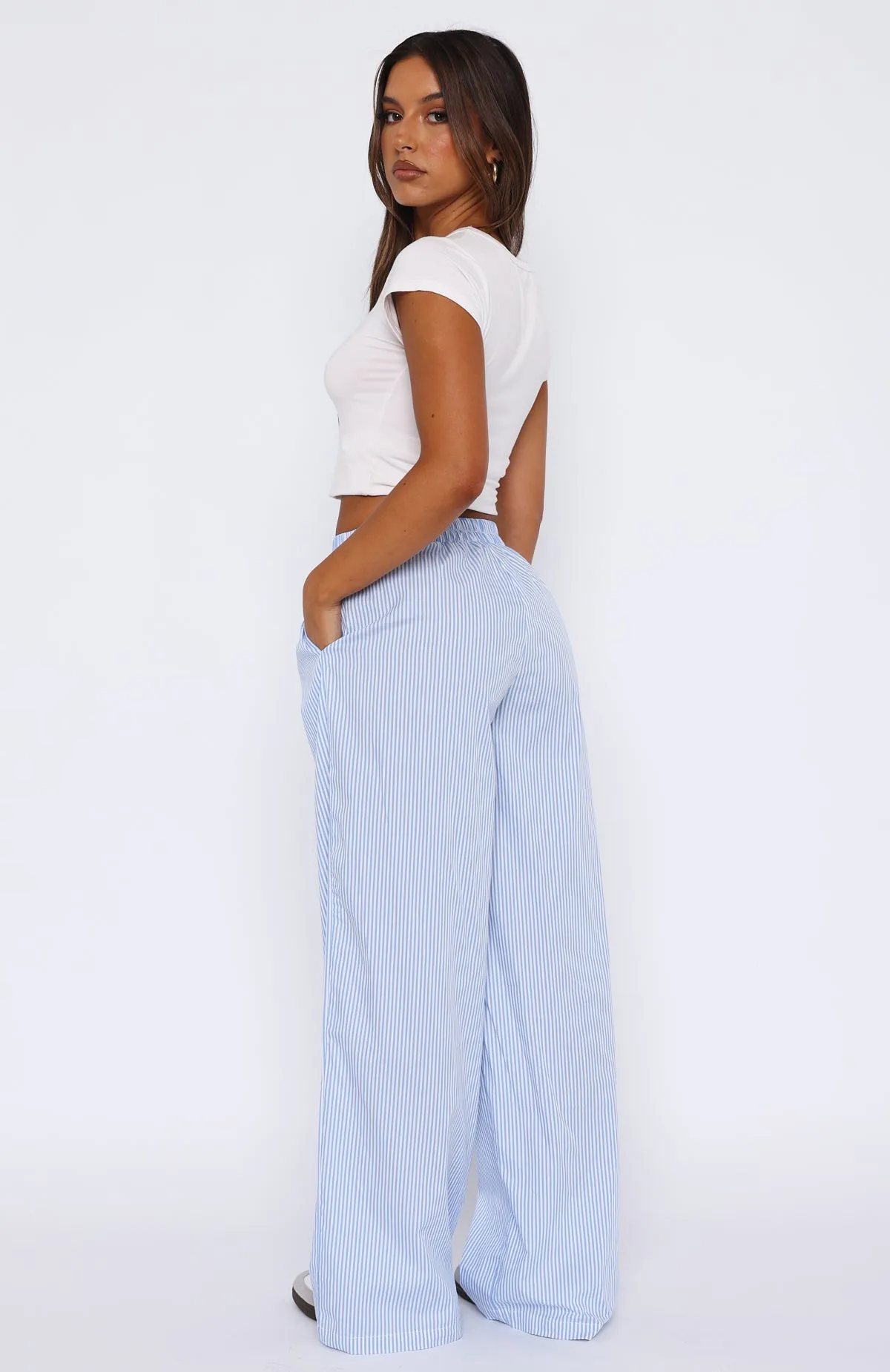 Always About Us Stripe Pants Light Blue