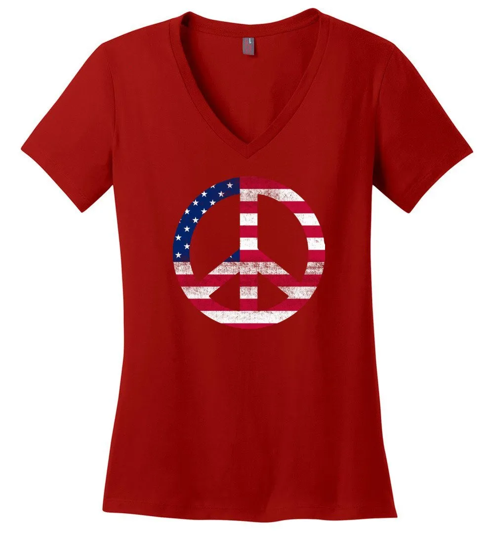 American Peace Sign Vneck