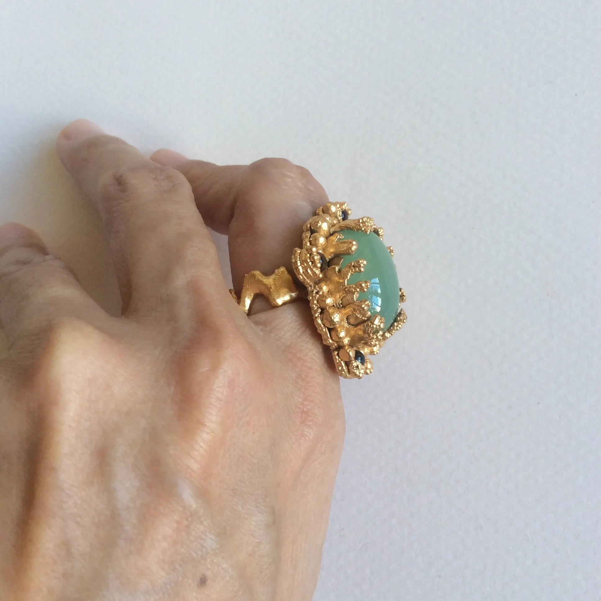 Ancient gold treasure bold statement ring