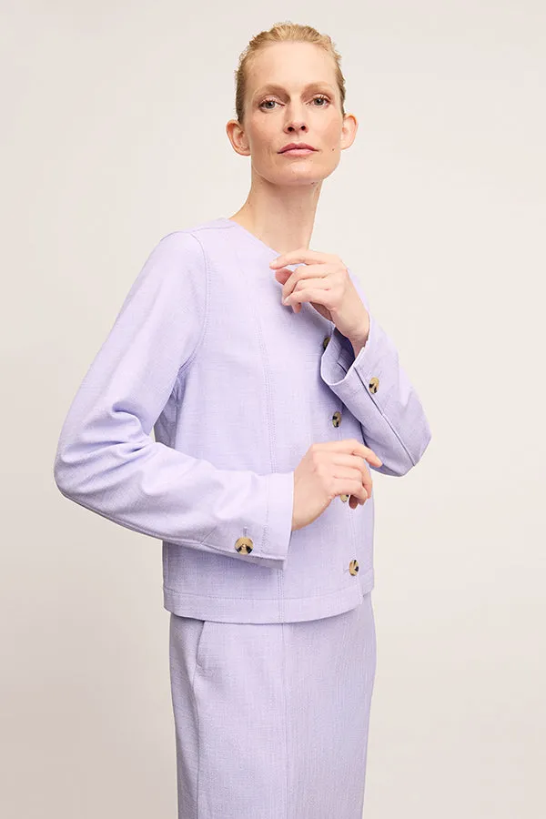 Aniya Jacket - Stretch Tweed :: Lilac/Ivory