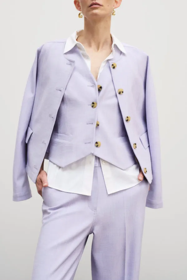 Aniya Jacket - Stretch Tweed :: Lilac/Ivory