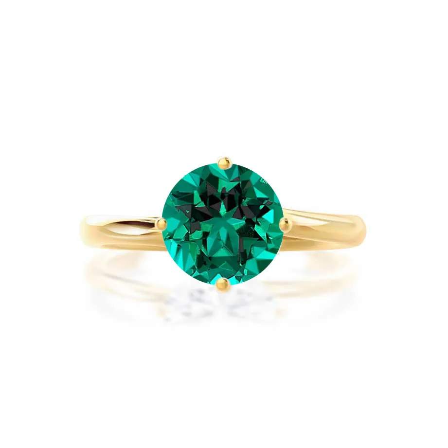 ANNORA - Chatham® Emerald 18k Yellow Gold Twist Solitaire Ring