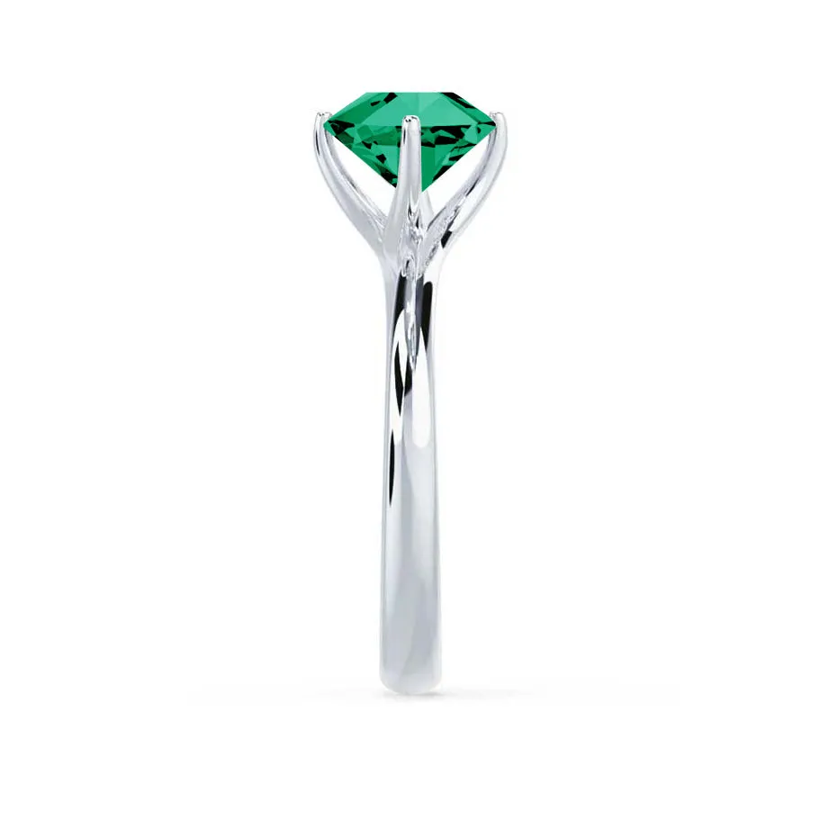 ANNORA - Chatham® Emerald 950 Platinum Twist Solitaire Ring