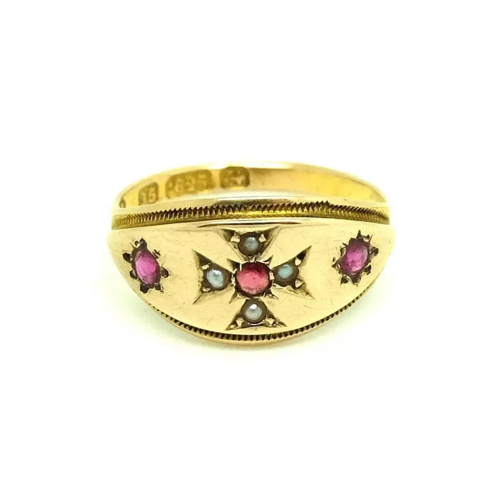 Antique Victorian Maltese 15ct Yellow Gold Pinky Ring