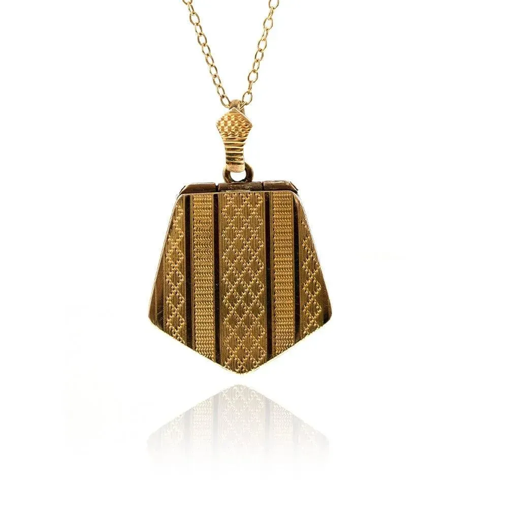 Art Deco 9ct Gold Locket Necklace