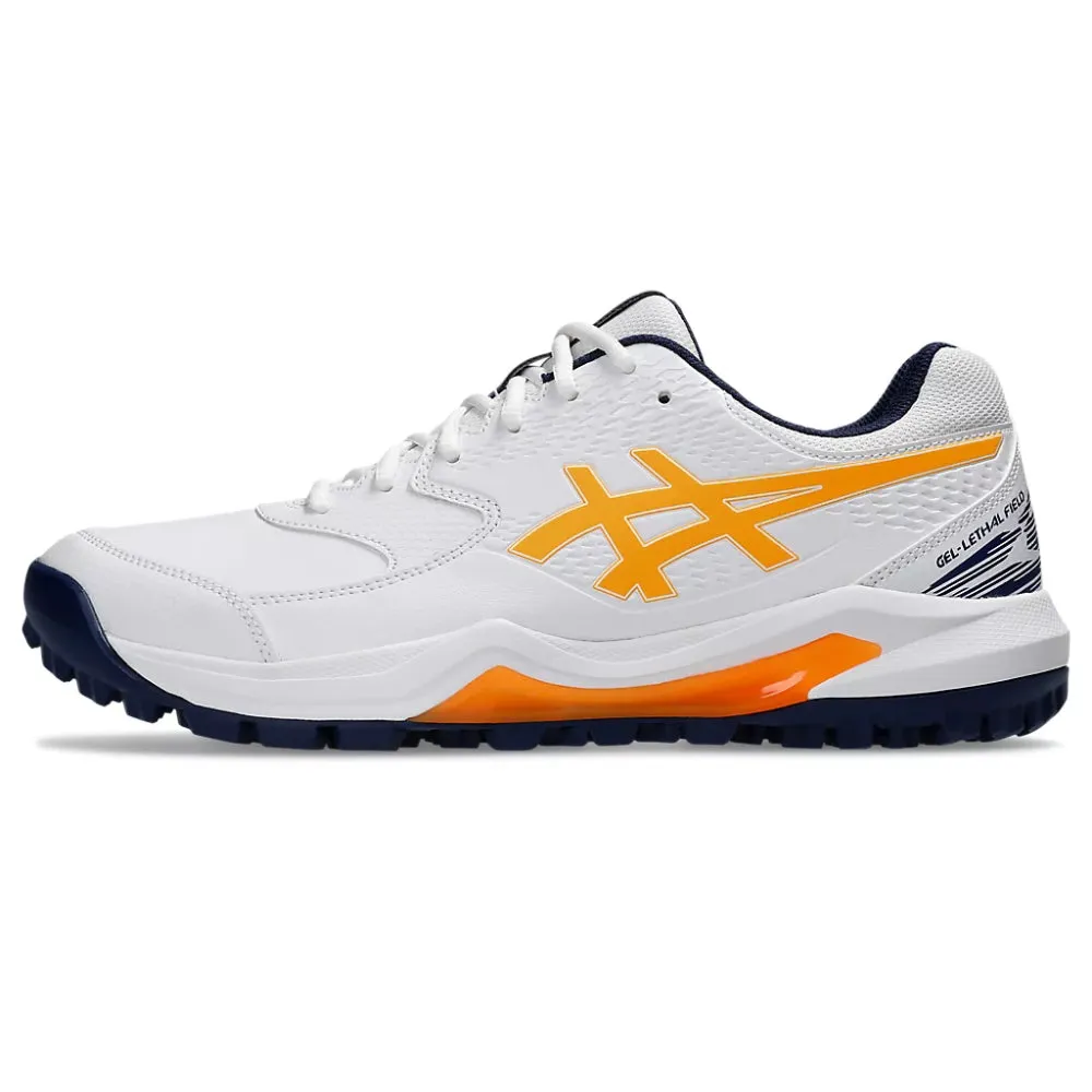 ASICS Men's Gel-Lethal Field 2 Cricket Shoe (White/Stadium Orange)