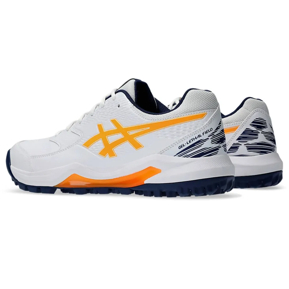 ASICS Men's Gel-Lethal Field 2 Cricket Shoe (White/Stadium Orange)