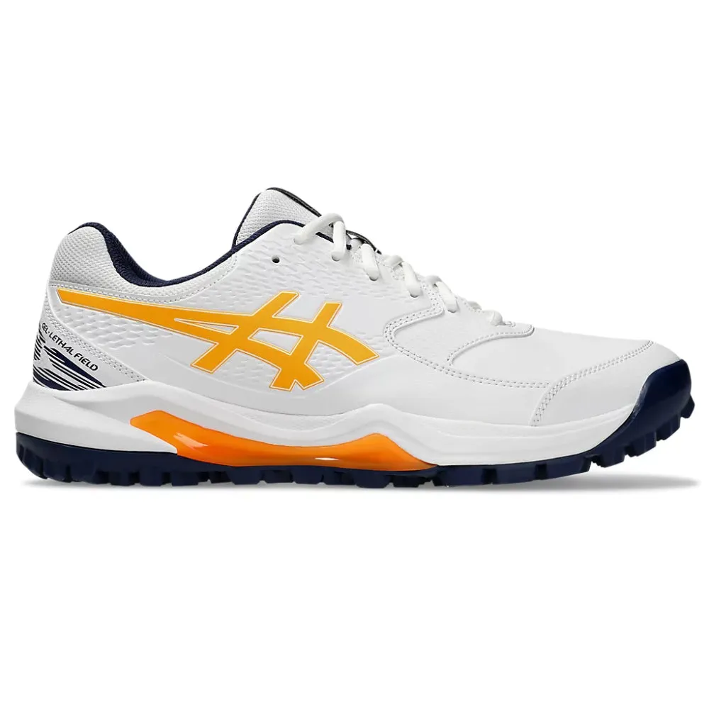 ASICS Men's Gel-Lethal Field 2 Cricket Shoe (White/Stadium Orange)