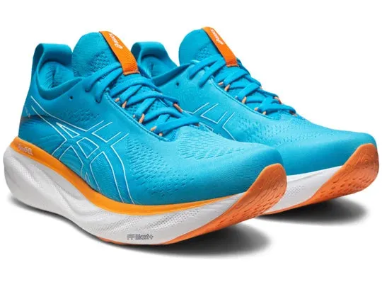 Asics Men's GEL-NIMBUS 25 Wide - ISLAND BLUE/SUN PEACH