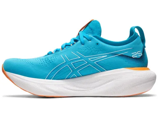 Asics Men's GEL-NIMBUS 25 Wide - ISLAND BLUE/SUN PEACH